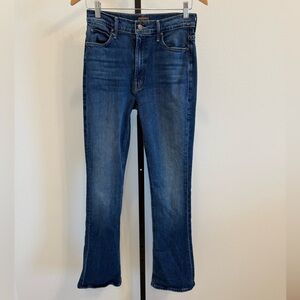 MOTHER High Waisted Runaway in Shine On Dark Blue Flare Jeans 28 Preppy Casual